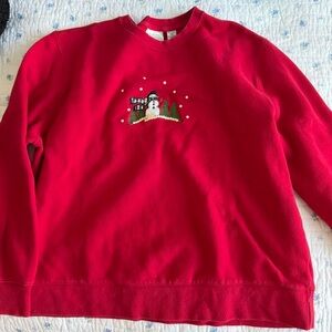Classic Elements Red Sweatshirt with Snowman Design